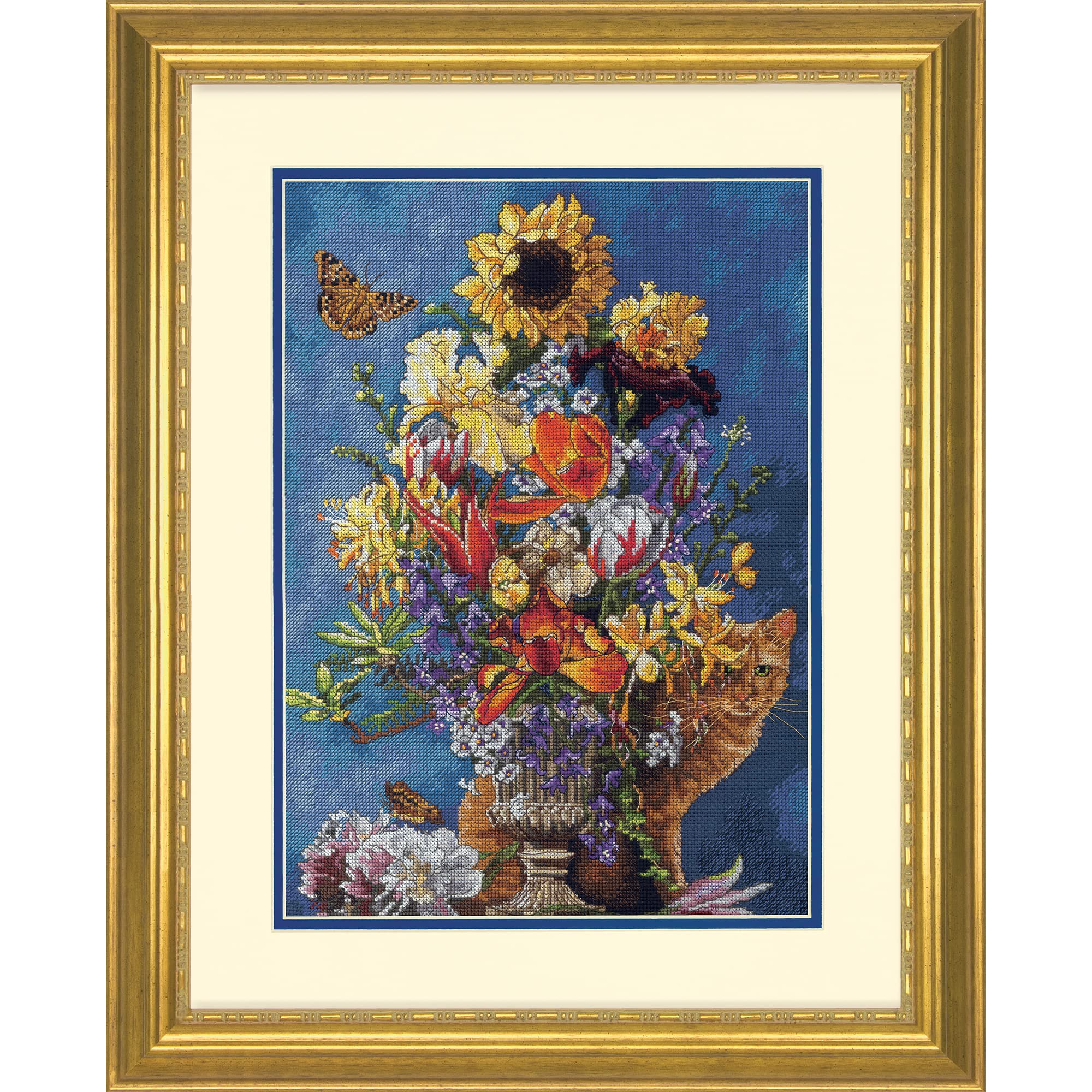 Dimensions Gold Collection Counted Cross Stitch Kit 11"X15"-Garden In Gold (14 Count)
