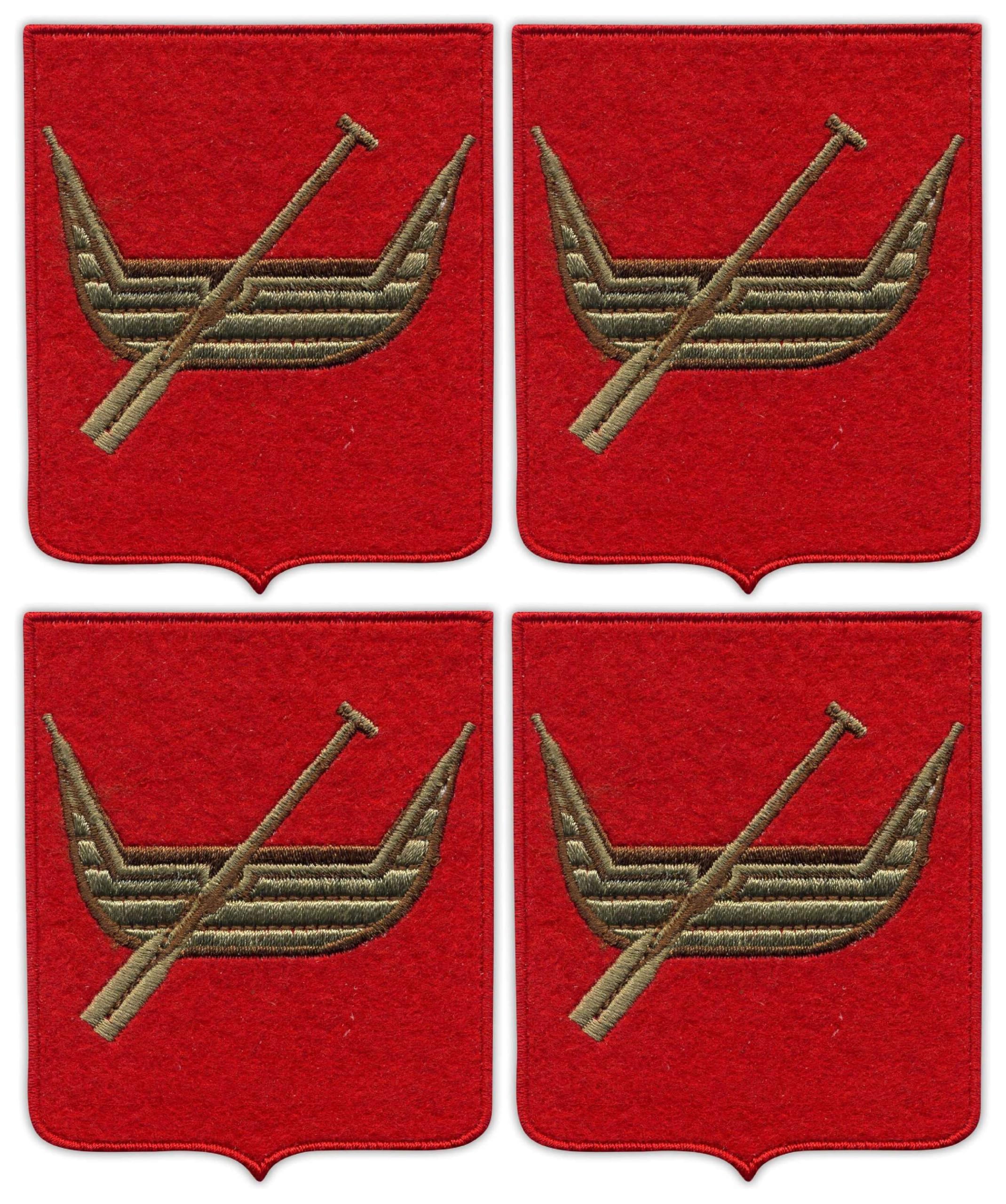 Blasons de la ville de Lodz : lot de 4 écussons brodés noirs pour veste et sac