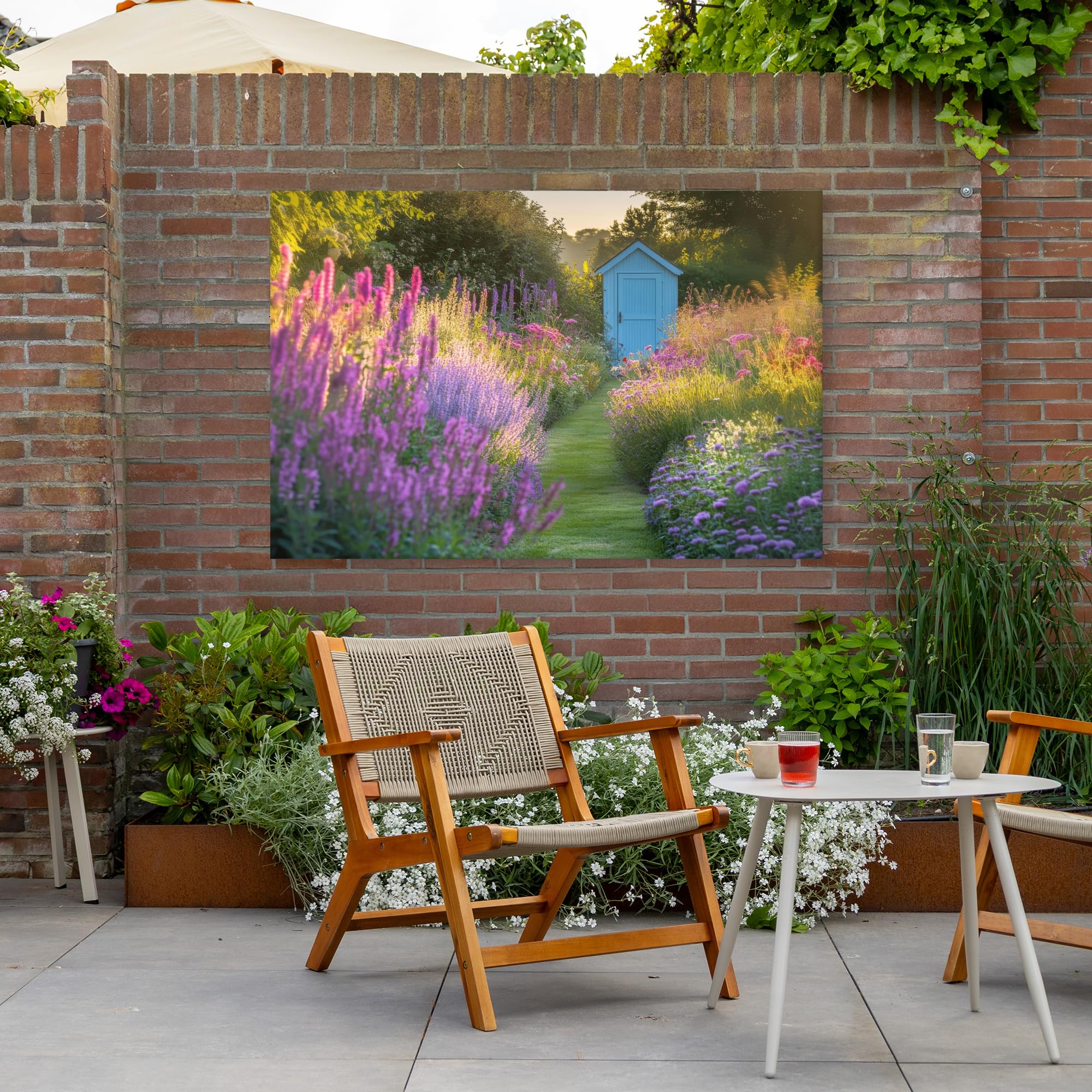 Gartenposter Outdoor Wandbild Garten Deko Leinwand Gartendeko