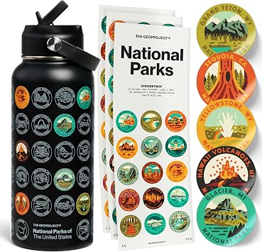 THE GEOPROJECT National Parks Bottle, 32oz Black