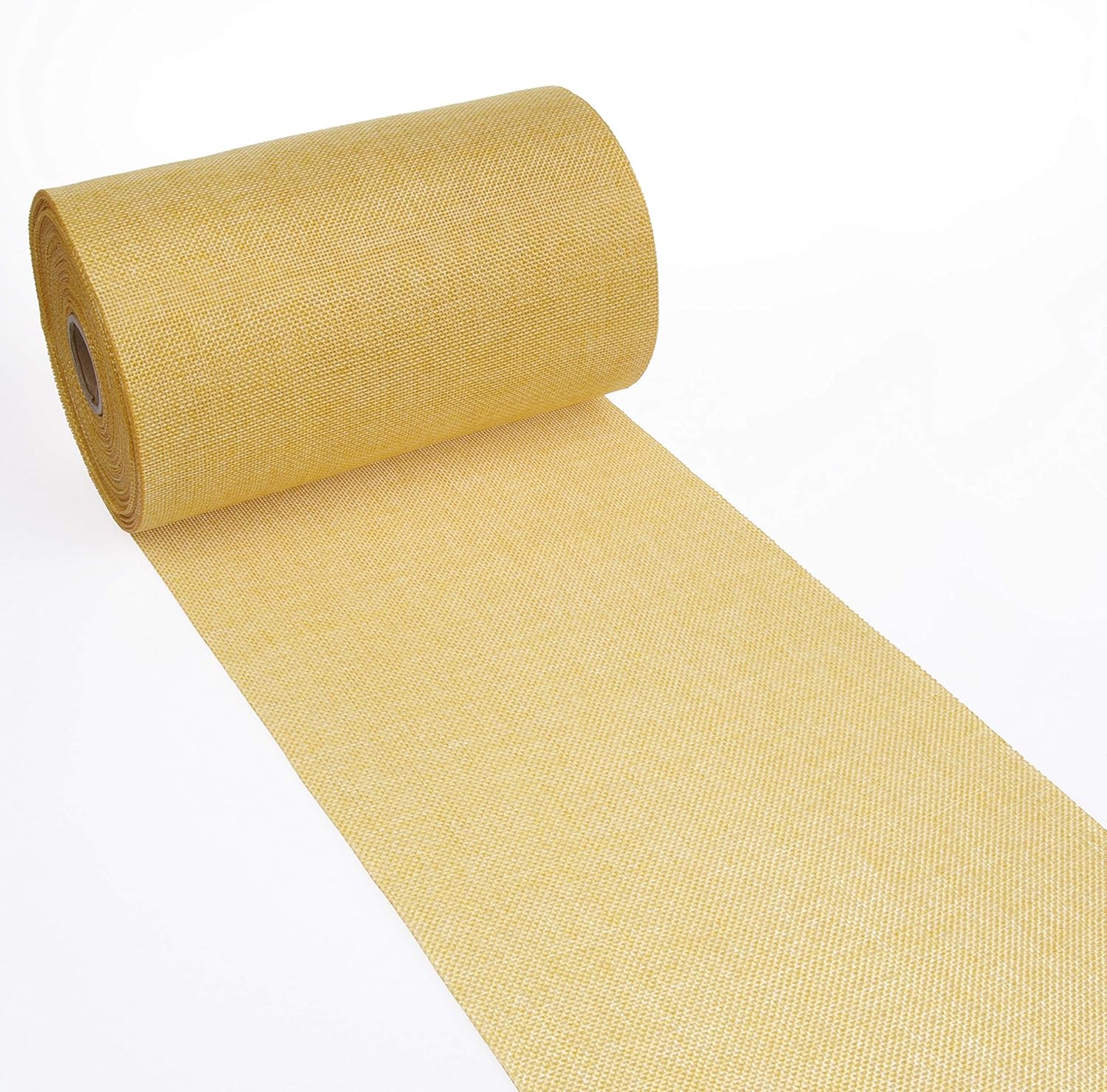 Deko As Shabby Chic table runner in linen look, polyester, odourless, sun yellow, 20 cm x 25 m, Sunshine Yellow