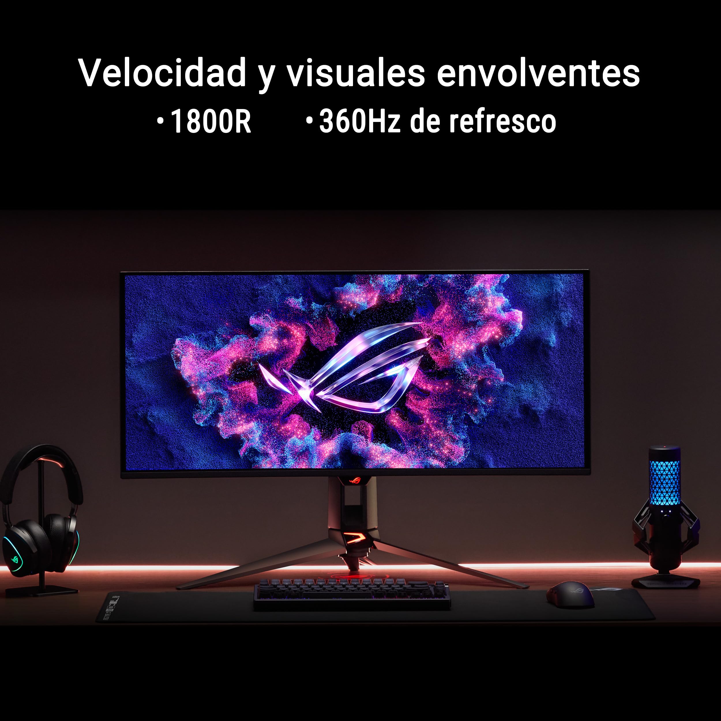 ASUS ROG Swift OLED PG34WCDN - Monitor Gaming QD-OLED de 34" con película BlackShield, 360Hz, 0,03ms, G-Sync, Neo Proximity Sensor, DisplayHDR 500 True Black, DP 2.1a, HDMI 2.1 y USB-C