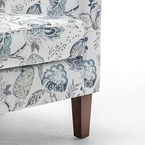 Miniatura 19 de Container Furniture Direct Silla de brazo contemporánea con marco de madera de abedul y tapicería de terciopelo, sillón para decoración de oficina y