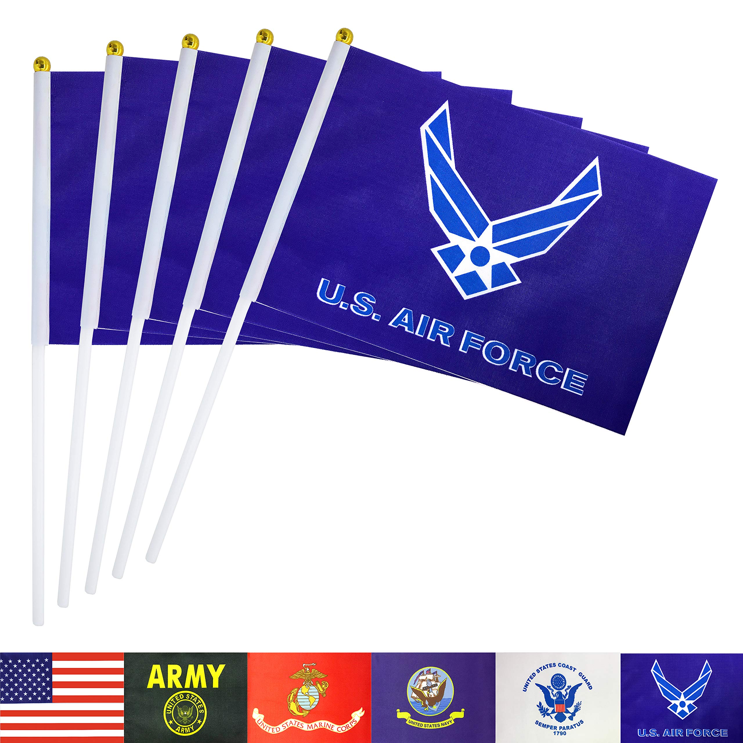 LoveVCLoveVC US Air Force Wings Flag Small Mini Military Stick Flags,25 Pack