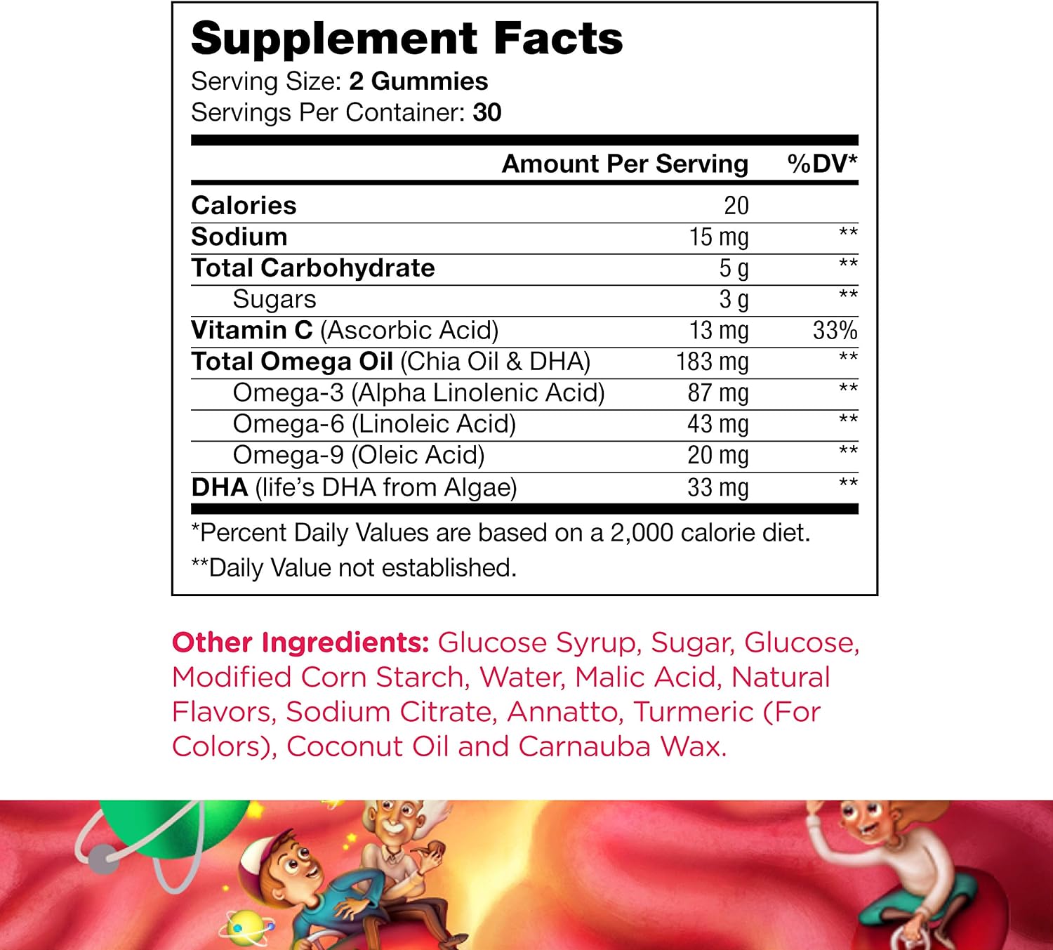 Chapter One Omega Gummies, Chewable Omega 3 Gummies for Kids, Kosher, 60 Flavored Gummies