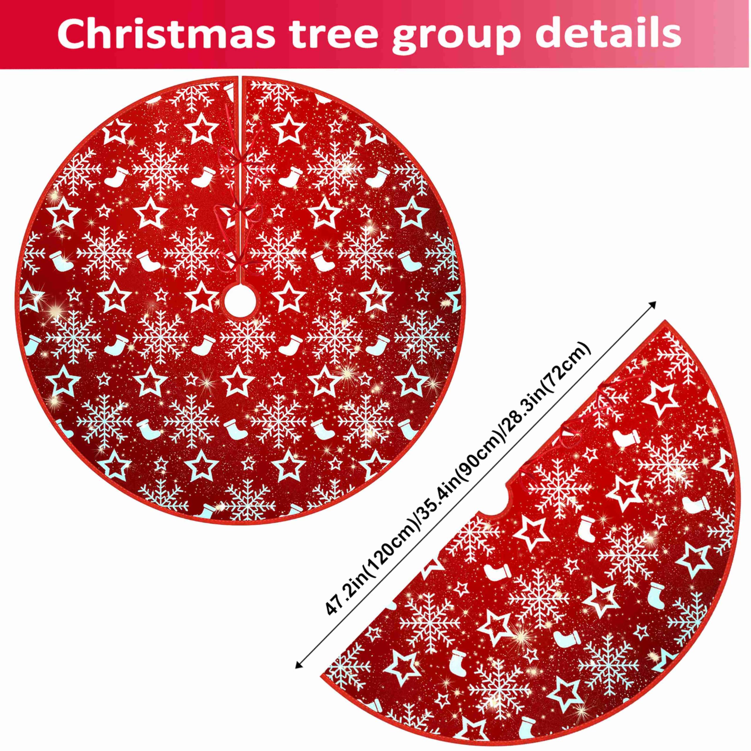 Chickwin Base Albero di Natale 90cm Gonna Albero di Natale, Peluche Tappeto Albero di Natale Rosso Decorazioni Albero Natale Tappeti per Natale Decorazioni Casa (120cm/47.2'',Verde