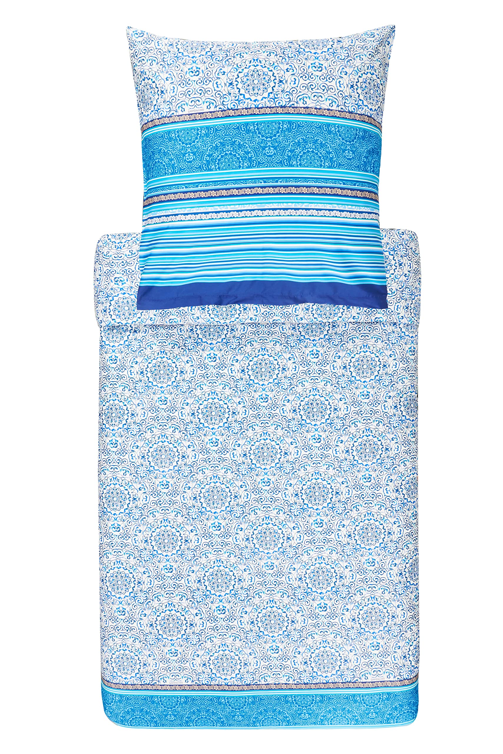 Bassetti parure de lit en coton bleu drap housse taie parure de couette 135x200
