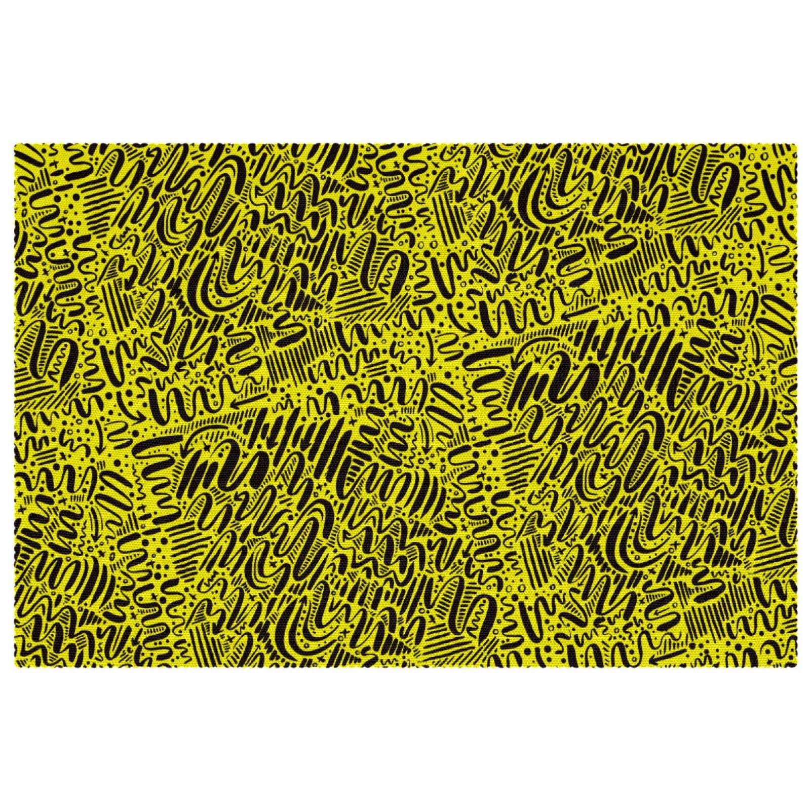 Set de table jaune abstrait résistant à la chaleur - Lot de 6 sets de table antidérapants