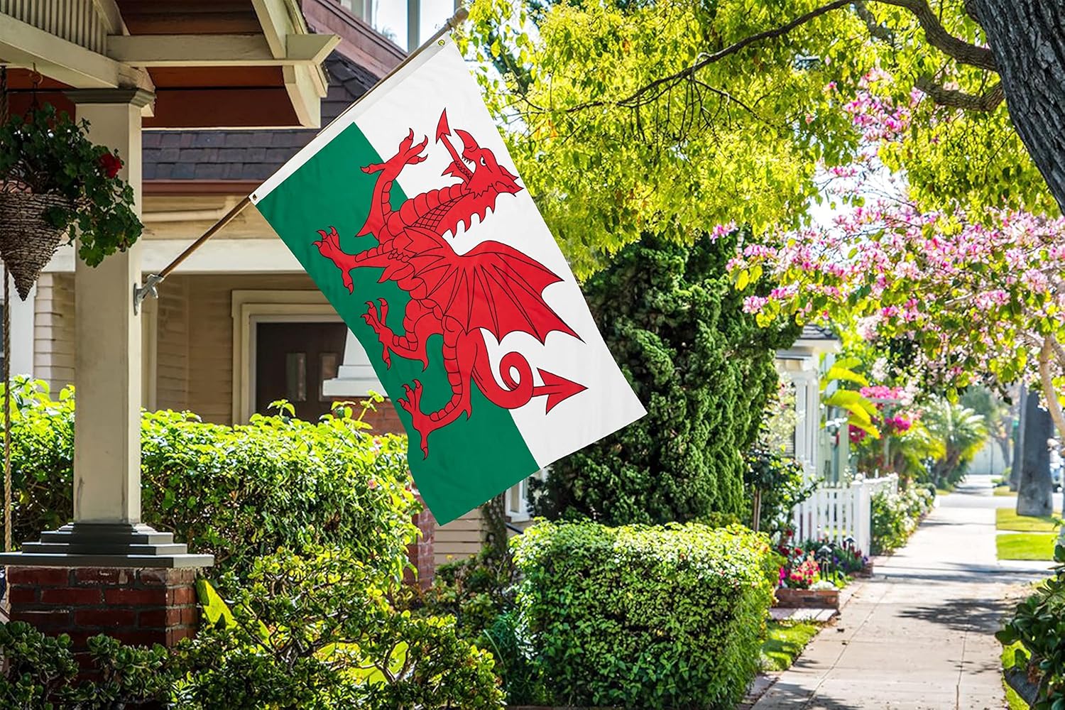 DANF Wales Flag 3x5 Ft Thick Polyester, Fade Resistant, Brass Grommets, Canvas Header Welsh National Flags with 3 X 5 Feet - Image 4