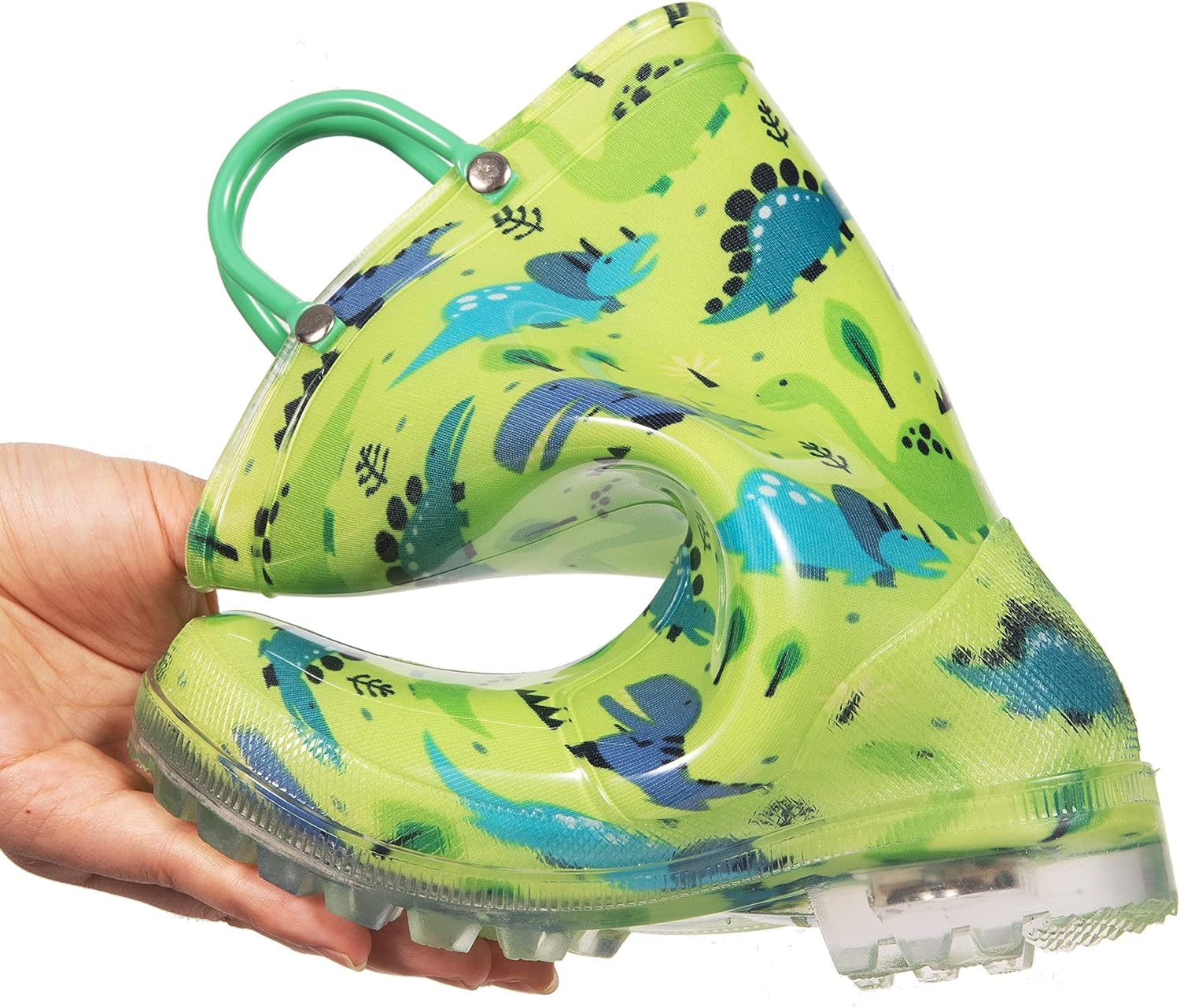 HugRain Light Up Rain Boots for Little Kids