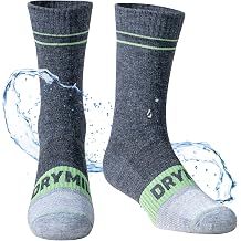 DRYMILE Mountain Waterproof Wool Socks, Warm Cushioned Crew for Hiking
