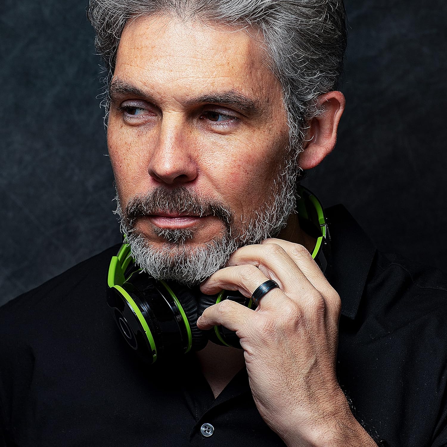 Custom Engraved Black Tungsten Wedding Band Blue Thin Line Stripe Men's Rings Size 6-16 - Image 3