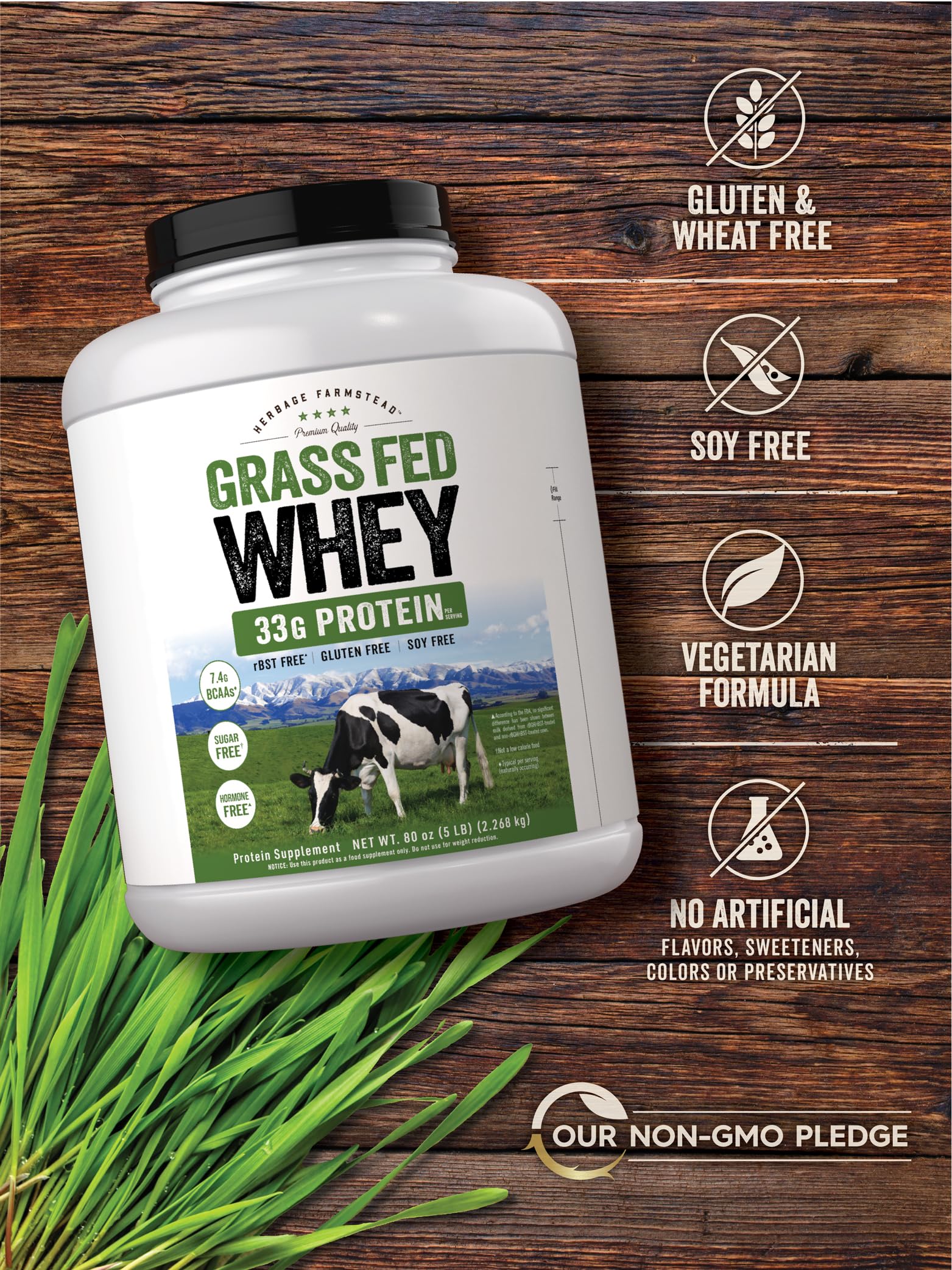 Carlyle Grass Fed Whey Protein Powder | 5lb (80 oz) | Unflavored — Amazon image 5