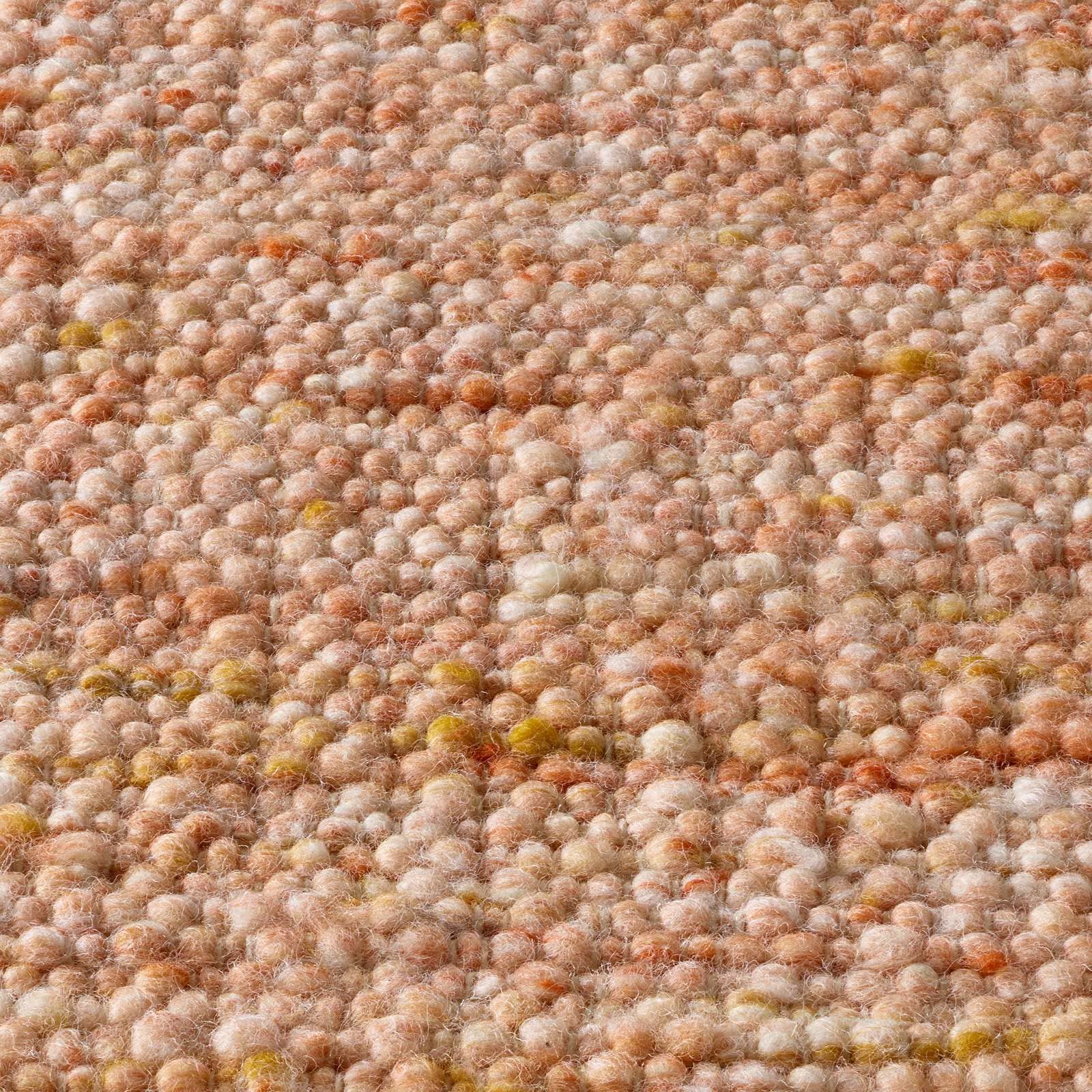 Handweb-Teppich aus Schurwolle in Skandinavischem Landhaus Design in vielen aktuellen Farben für Wohnzimmer, Esszimmer, Schlafzimmer, Flur, auch als Läufer beidseitig verwendbar terracotta 070x130 cm