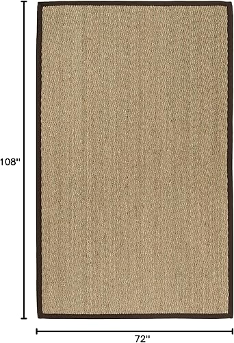 Miniatura 265 de Safavieh Colección de fibra natural NF115P - Alfombra (fibra natural), color gris, Fibras naturales beige, (Natural/Beige),Natural/Negro,Natural