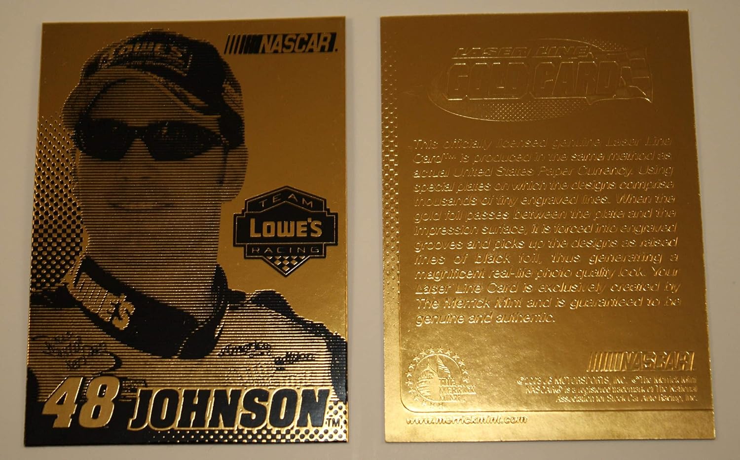Jimmie Johnson 2003 Laser Line Gold Card Lowes 48 NMMT