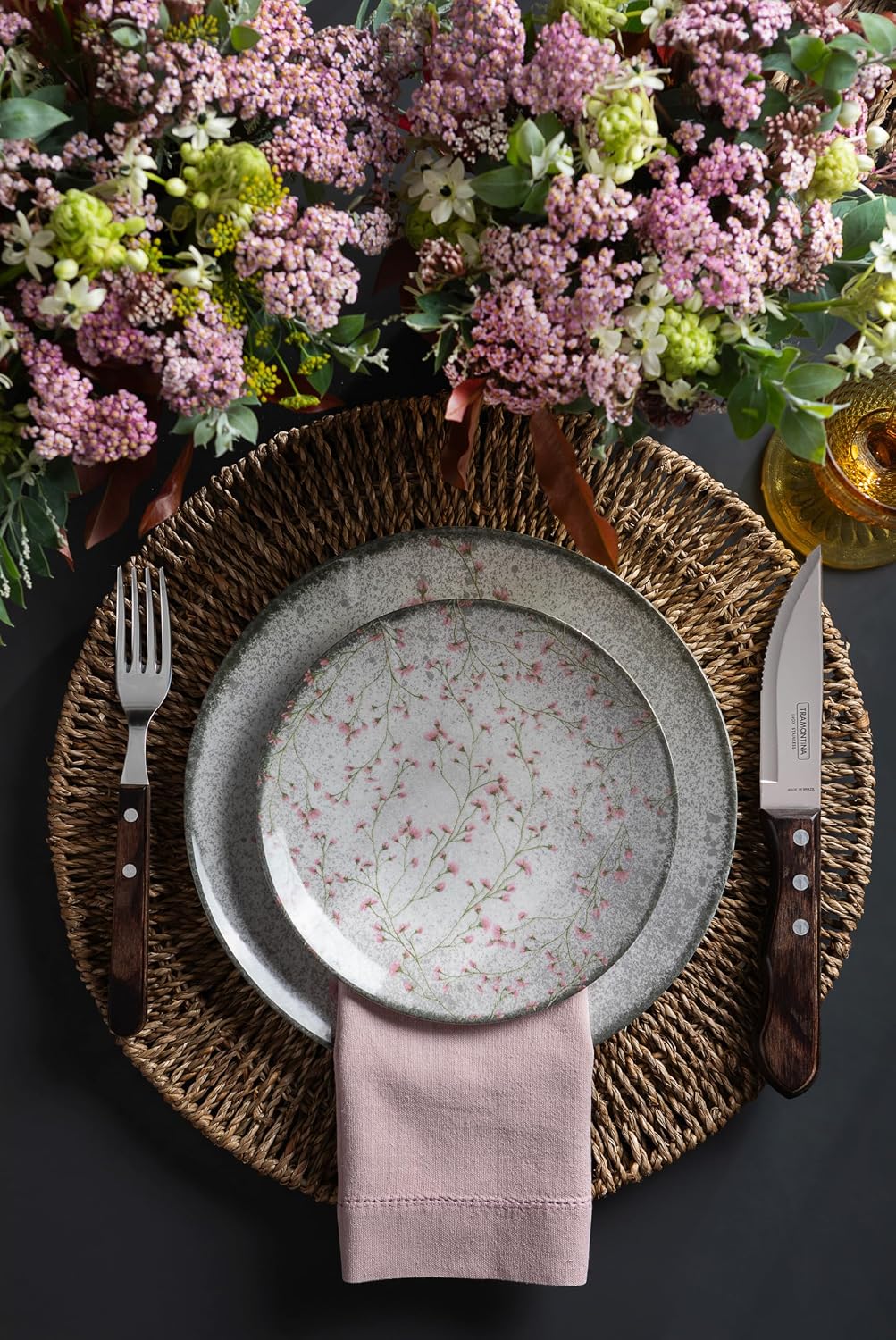 Aparelho de Jantar Tramontina Floralis em Porcelana Decorada 20 Peças
