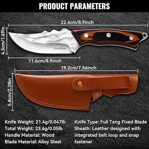 Miniatura 2 de AmHoo Herramienta al aire libre cuchillo de bushcraft profesional, cuchillo de deshuesado, cuchillo de caza de supervivencia, cuchillo táctico,