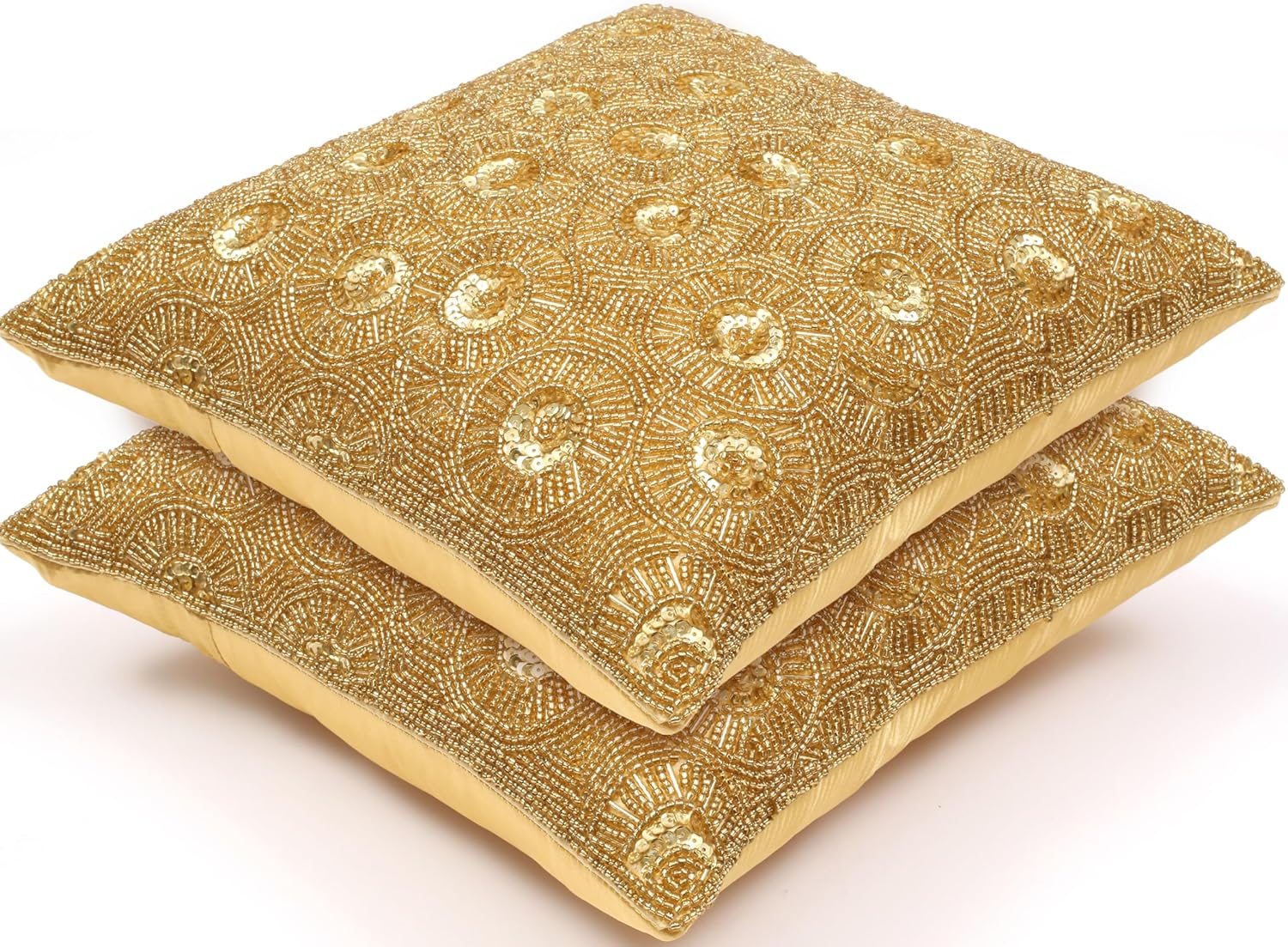 Gold Pillow Cover, Gold Throw Pillow Cover, Decorative Silver Pillow Cover, 14x14