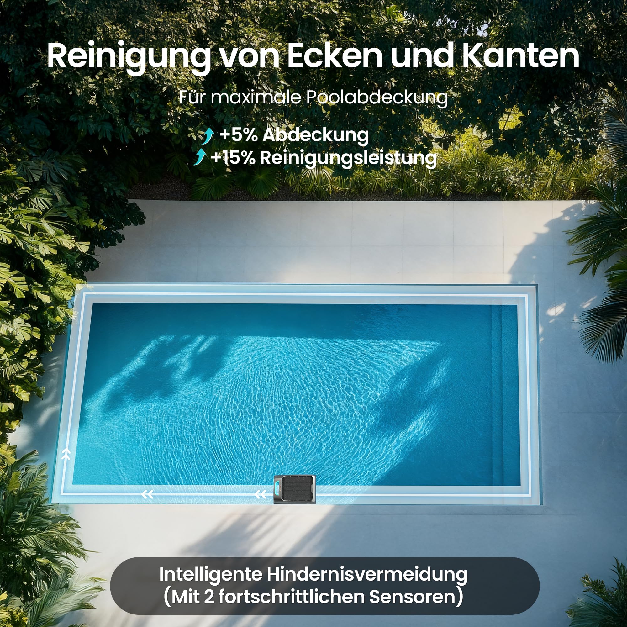 AIPER EcoSurfer S2 Solar Pool Skimmer Roboter, Poolroboter Akku mit App-Steuerung, 24/7 Oberflächenreinigung, Solar- & DC-Ladung, intelligente Hinderniserkennung, 150 µm Filter, OTA-Updates