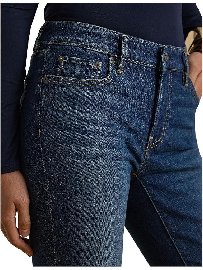 Black Lauren Ralph Lauren Mid-Rise Straight Ankle Jeans