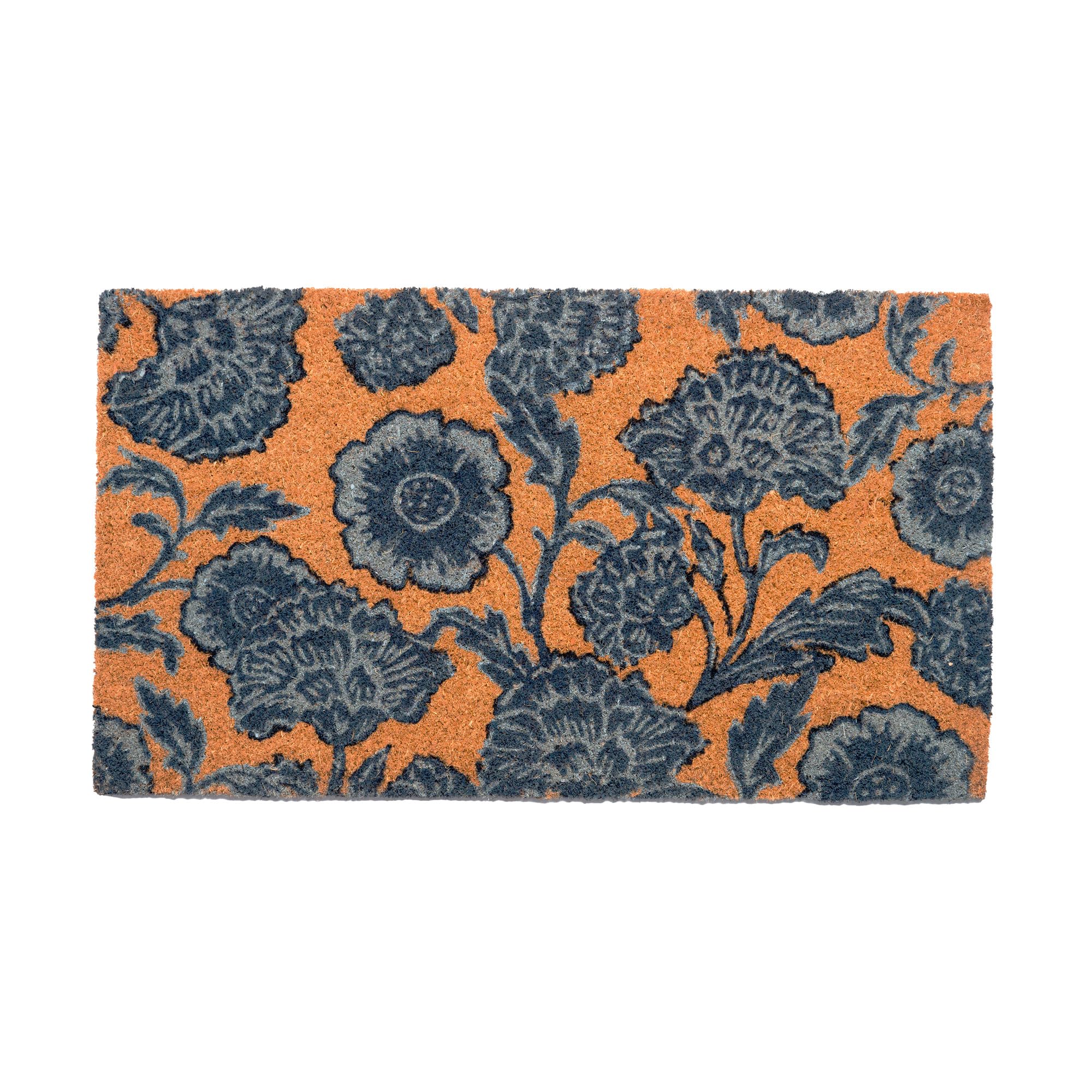 Eco Living Coir Door Mat, Floral Print Entryway Floor Mats with Non-Slip PVC Backing, Indoor Outdoor Mat for Front Door Decor, Door Mat, Welcome Mats