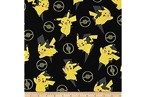 High-quality Robert Kaufman Pokemon Pikachu Fabric by the Yard for Creative Projects