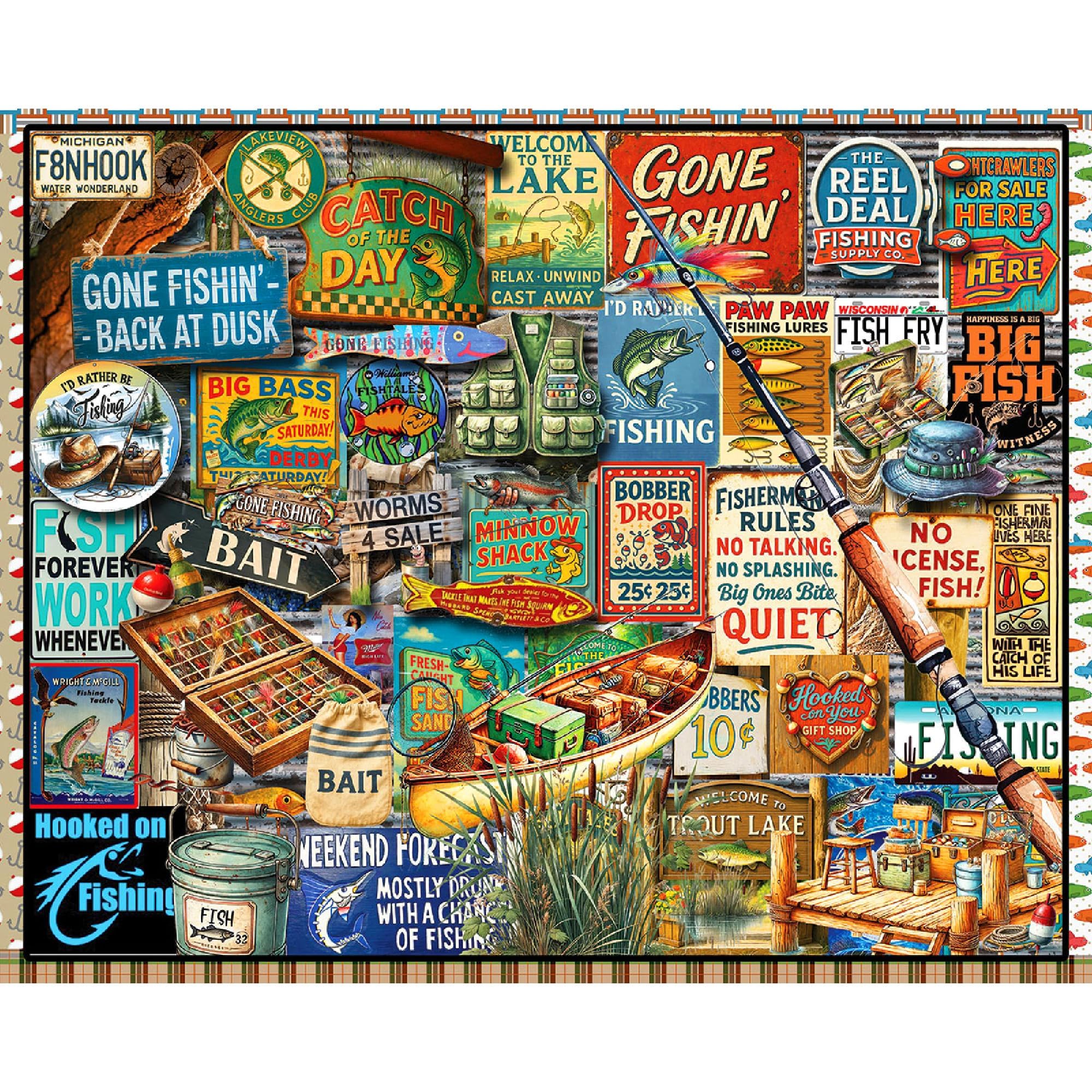White Mountain Vintage Fishing Puzzle - 1000 Pieces -3