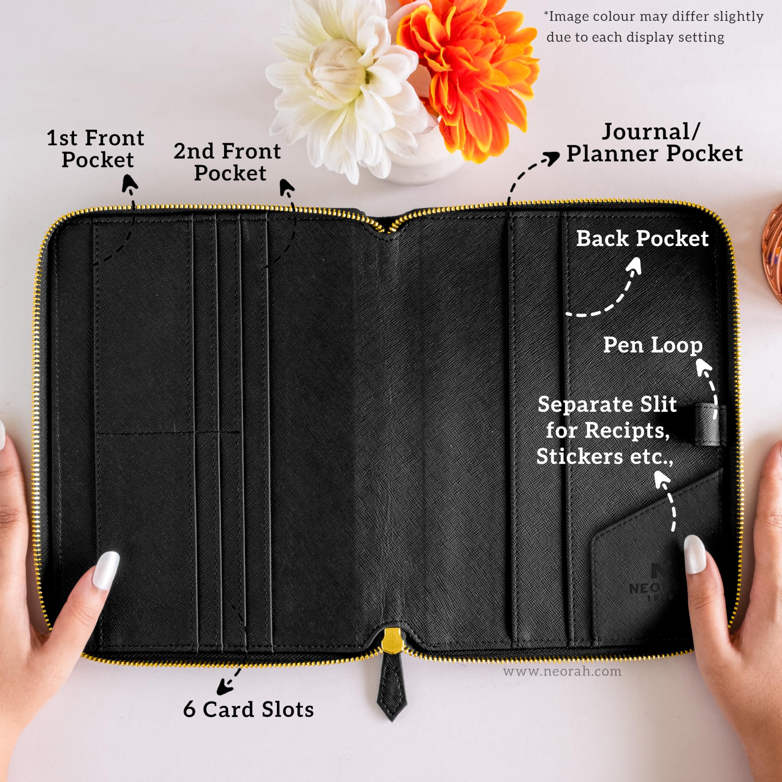 NEORAH A5-Reisetagebuch, Notizbuch, Organizer, Kompendiumhülle + Tagebuch – [DOTGRID-Tagebuch im Lieferumfang enthalten] – Büro-Tagebuch, Notizbuch-Planer, Halter – veganes Leder | Legen Sie einen