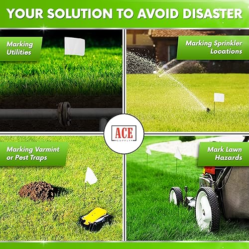 Miniatura 5 de Banderas blancas para marcar el patio, banderas invisibles de 4 x 5 x 15 pulgadas para perros, paquete de 100 unidades, marcador de entrenamiento de