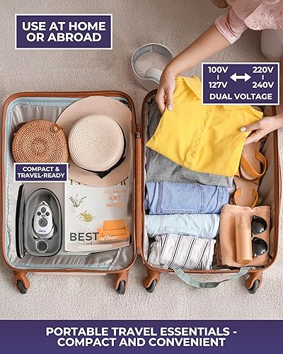 Miniatura 8 de The Quilted Bear Mini plancha de vapor prémium  Mini plancha de viaje ligera para acolchado sin esfuerzo y ropa sin arrugas con funda de transporte