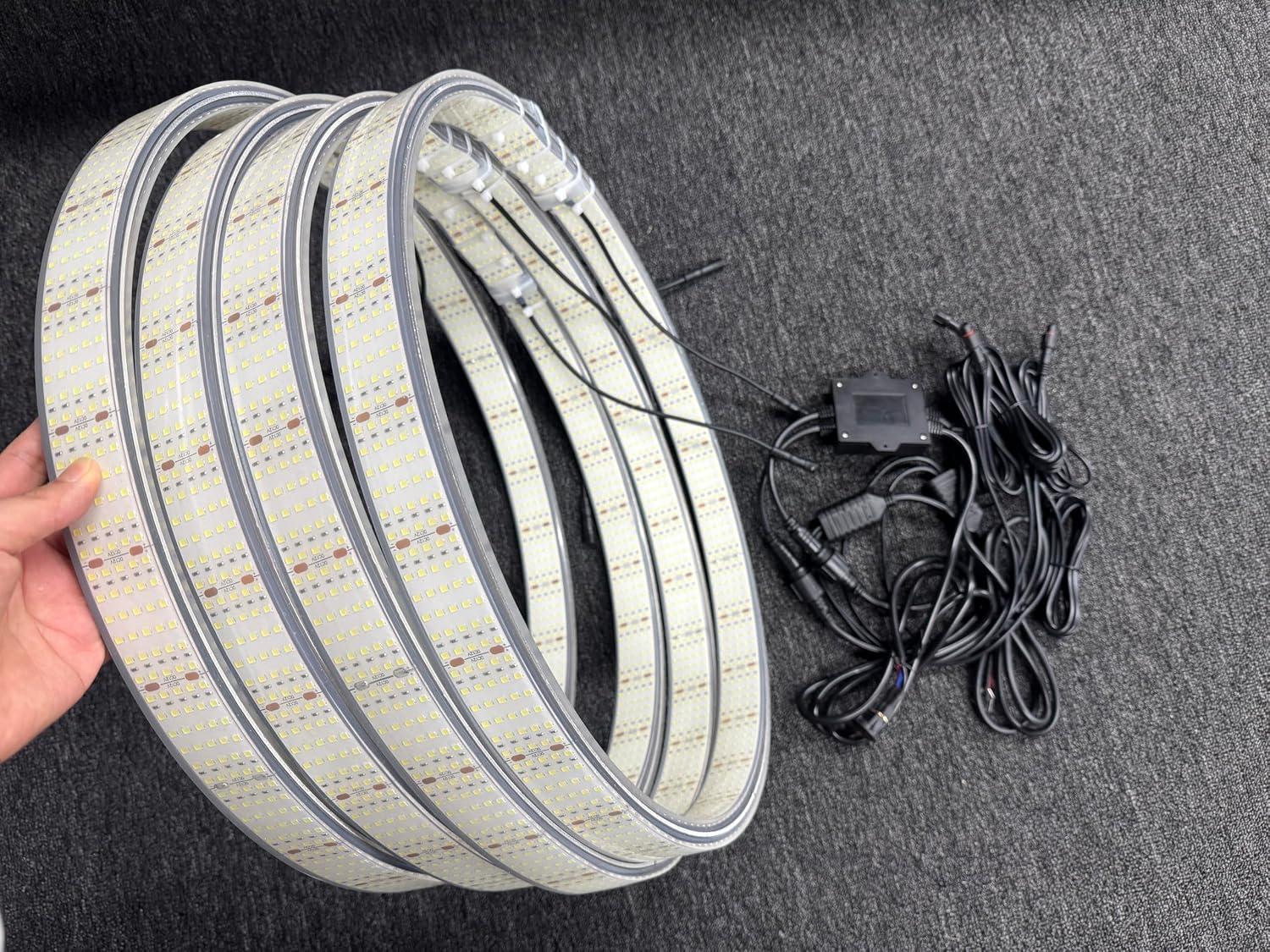 17.5" White 10Rows LED Wheel Lights Plug and Play for Car Truck