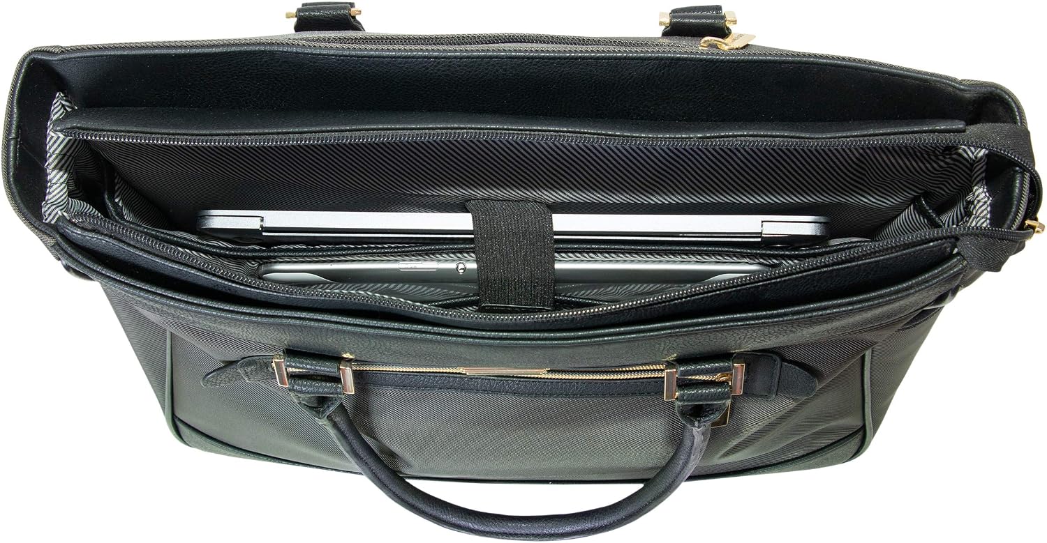 Kenneth Cole Reaction Women's Runway Call Rolling Laptop Briefcase Bag RFID Laptop & Tablet Business Carry, Olive Wheeled Tote