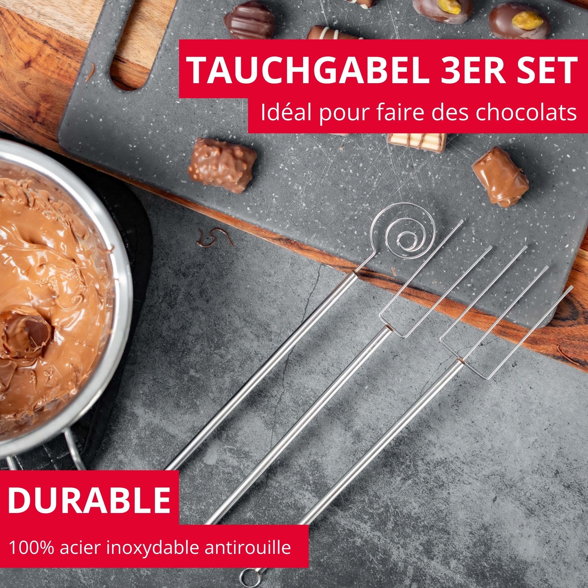 Lot De 3 Fourchettes à Chocolat Et Fondue En Acier Inoxydable - Tremper Pralines Et Truffes