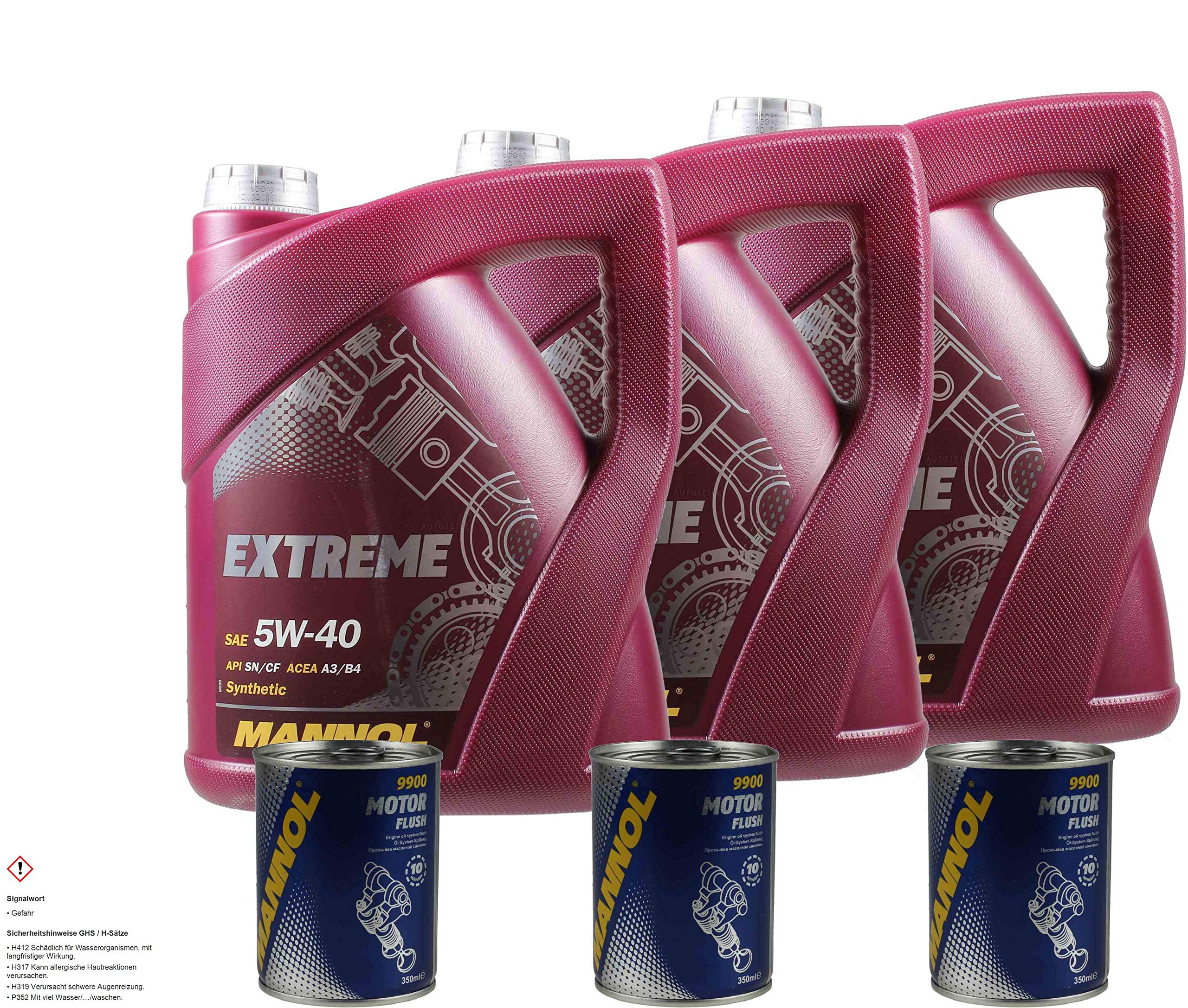 Mannol Extreme 5W-40 - Aceite para motor (15 L, 3 unidades, aditivo)