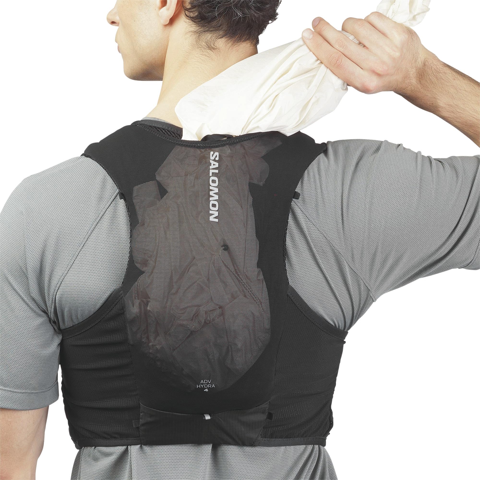Salomon Adv Hydra Vest 4 Chaleco para correr con Flask incluido Unisex, Comodidad y estabilidad, Rápido acceso a la hidratación, Simplicidad