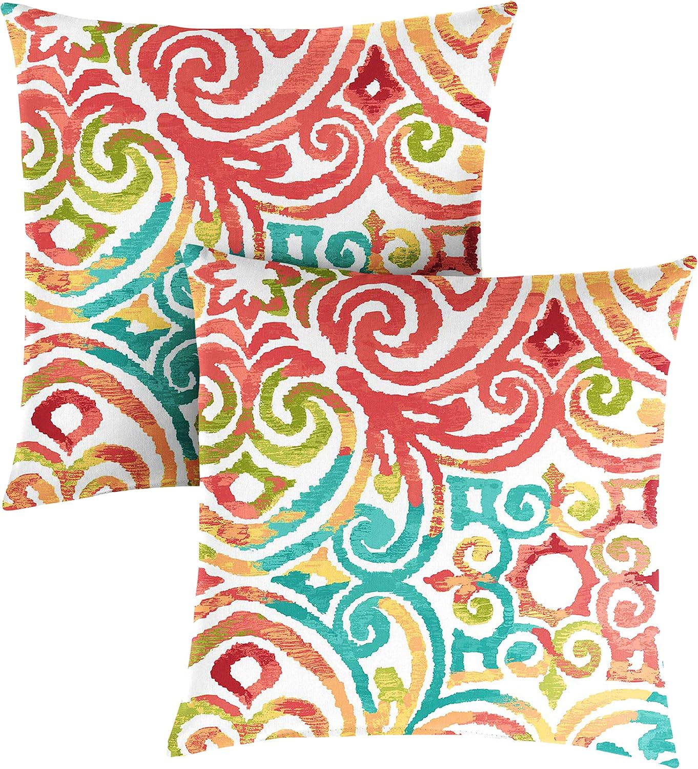 Sorra Home Indoor/Outdoor Knife Edge Pillows, Set of 2, Multicolor