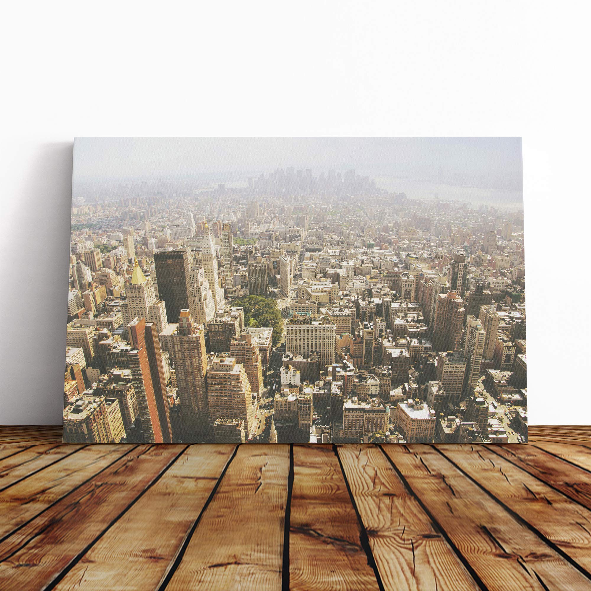 New York City Skyline Canvas Print | Gallery Wrapped 30mm Frame Wall Art | 30x20 inches | Ready to Hang | Modern Cityscape Picture | Living Room Bedroom Lounge Office
