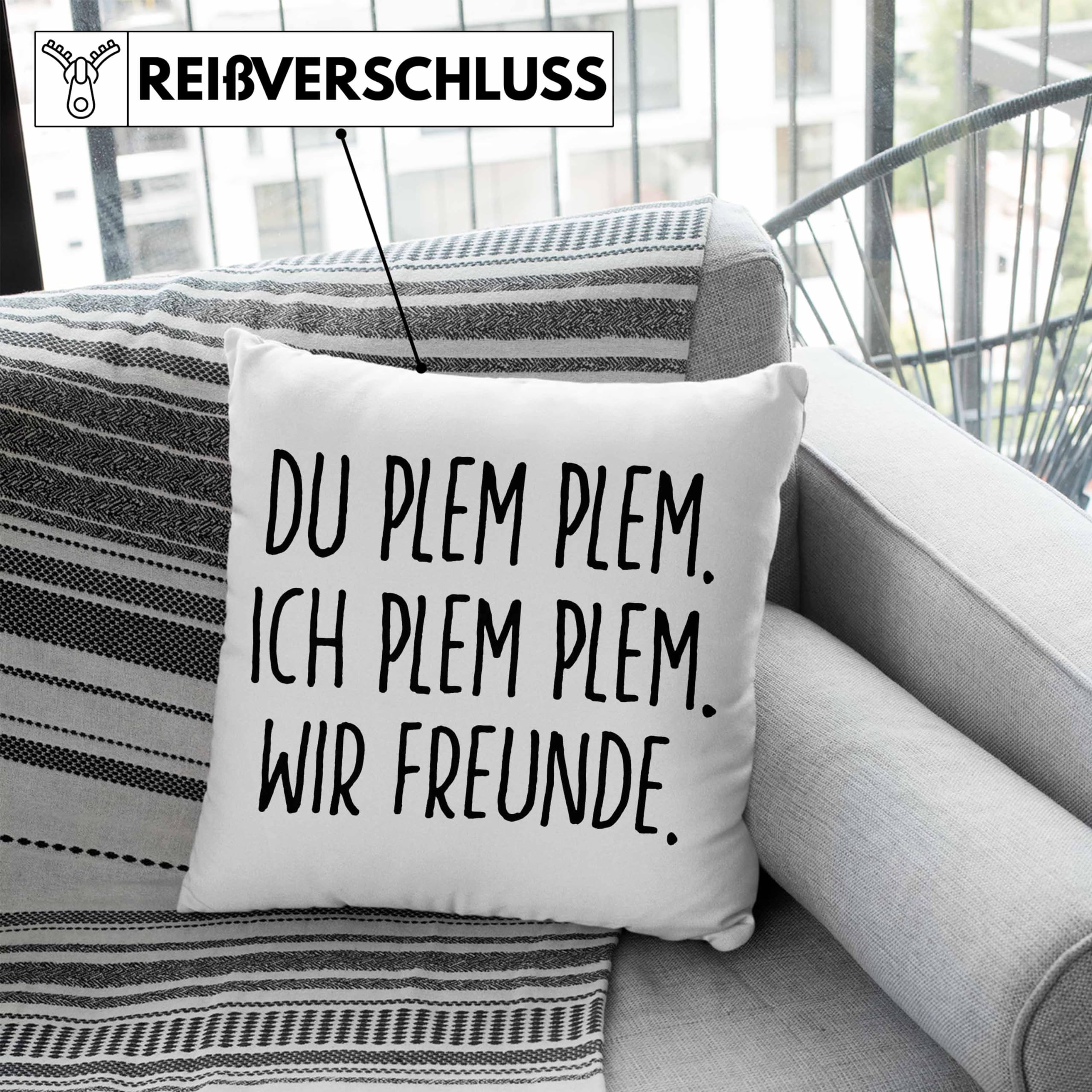 Zierkissen 40x40 Cm - Bester Freund Geschenk - Weiß Mit Witzigem Spruch