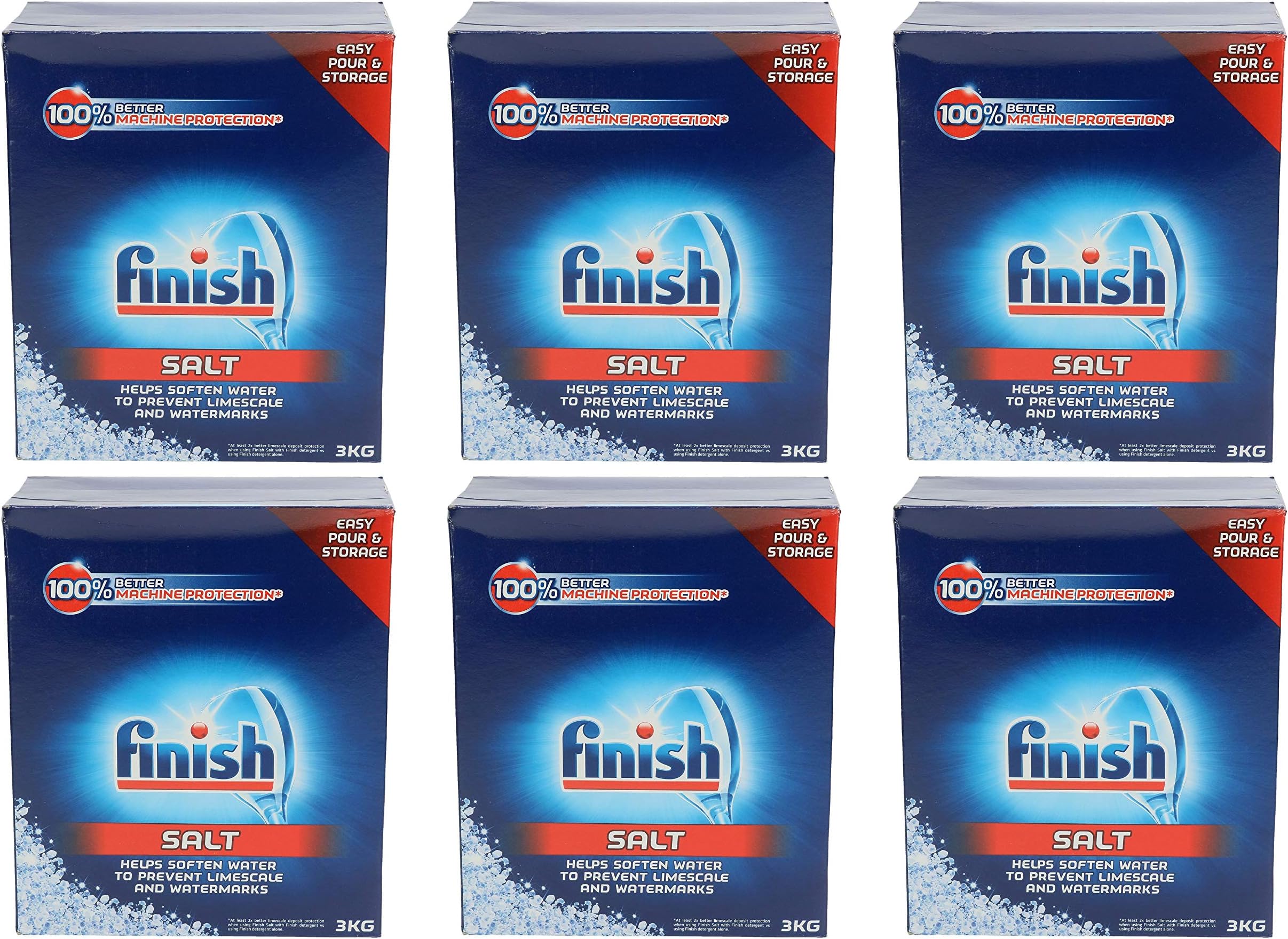 Finish Dishwasher Salt 3kg (6 Boxes)