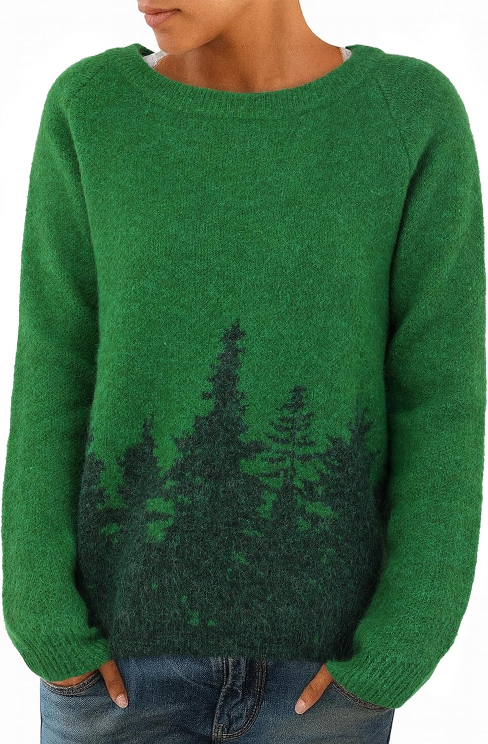 Womens Fair Isle Sweaters Fall Winter Trendy Vintage Sweater Seniors Crewneck Knit Wool Pullover Tops 2025 - Image 2