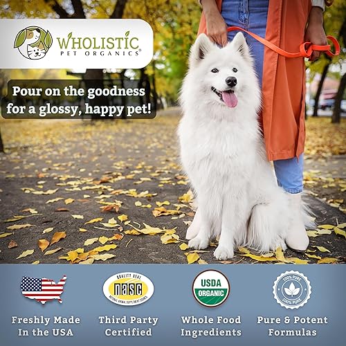 Miniatura 7 de Wholistic Pet Organics Aceite de linaza para perros – 16 oz – Suplemento Omega 3 para la picazón en la piel del perro, alivio de la piel seca y