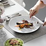 MALACASA Dinnerware Sets, 24-Piece Gourmet Porcelain Plates and Bowls Sets, Modern Round Dish Set for 6, Premium Serving Plate Set for Dessert, Salad, Soup, Pasta, Series Amelia