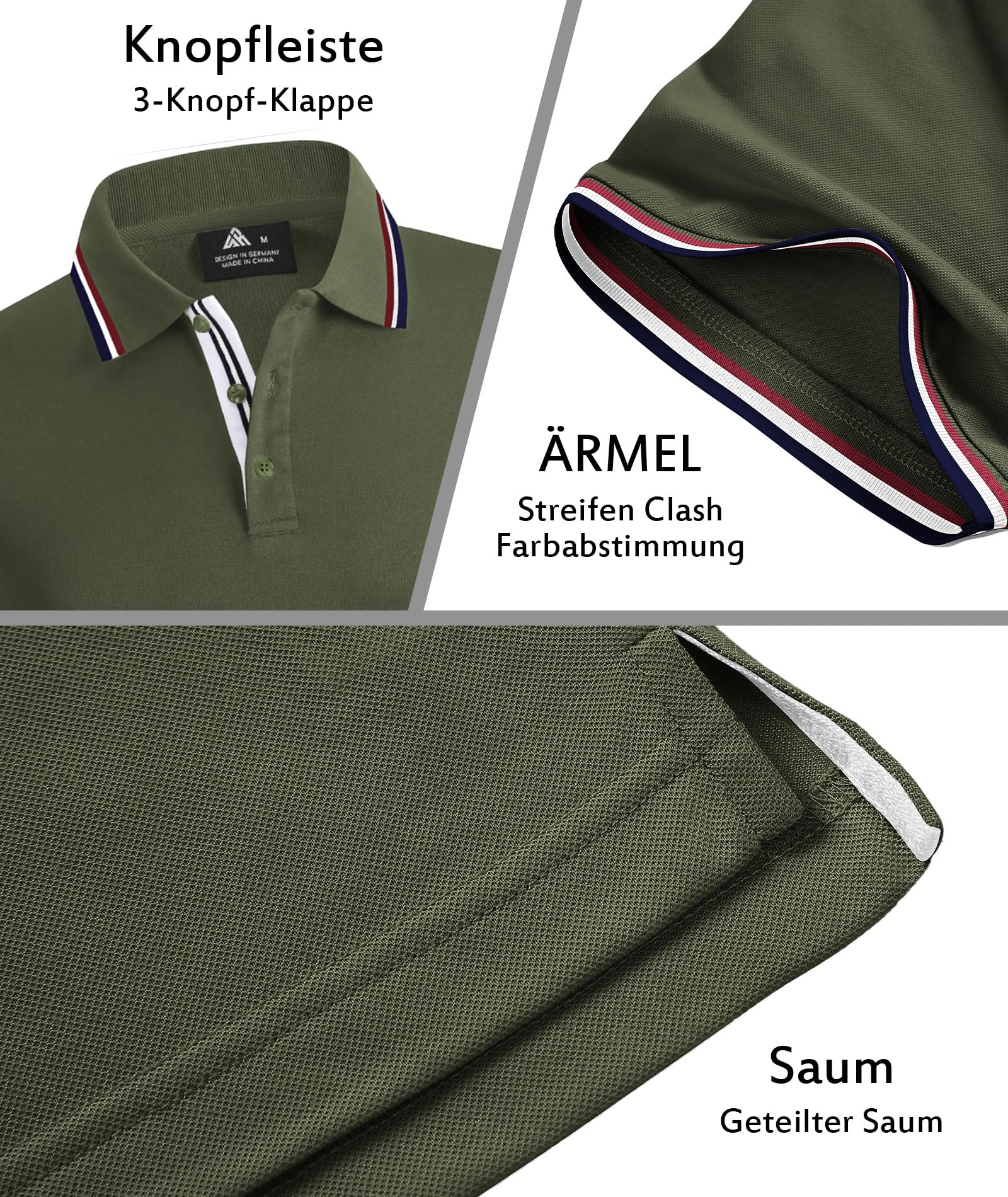 SwissWell Polo Homme Manches Courtes Golf Respirant Tshirt Polos de Sport Homme Eté Séchage Rapide Tennis Chemises - 3