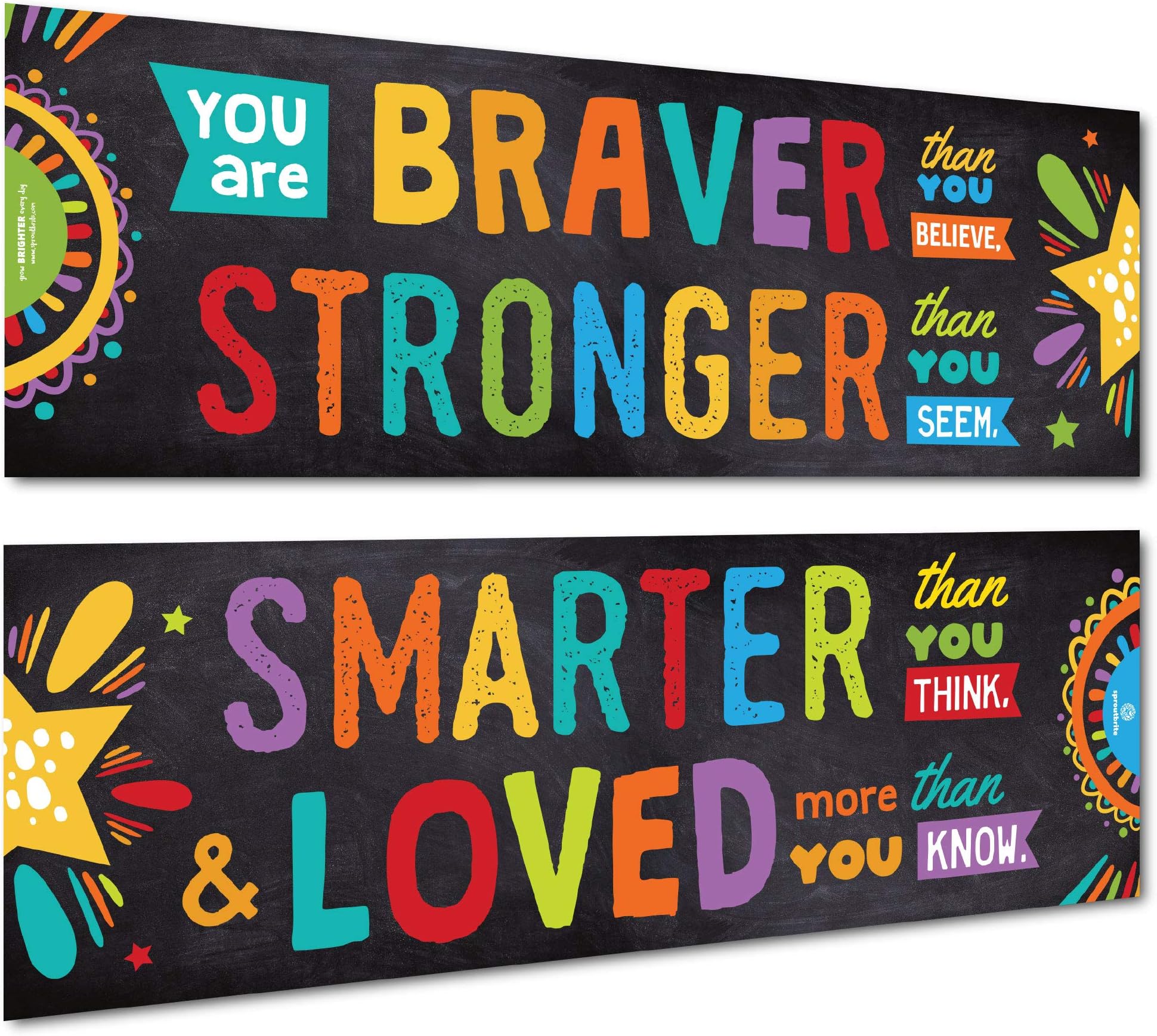 Sproutbrite Classroom Banner Decorations - Motivational & Inspirational Growth Mindset for Teachers and Students