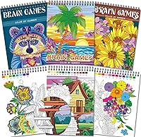Kalysky Color by Numbers Adult Coloring Books Set: 3 Books, 60 Pages Flowers, Landscapes, Animals for Relaxation & Stress Relief