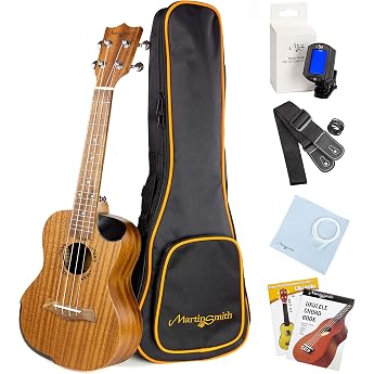 Martin Smith Premium Tenor Ukulele with Tuner Padded Bag & Spare Aquila Strings