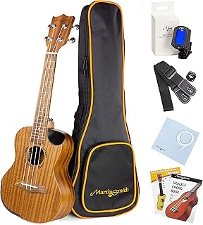 Martin Smith Premium Tenor Ukulele with Tuner, Padded Bag & Spare Aquila Strings