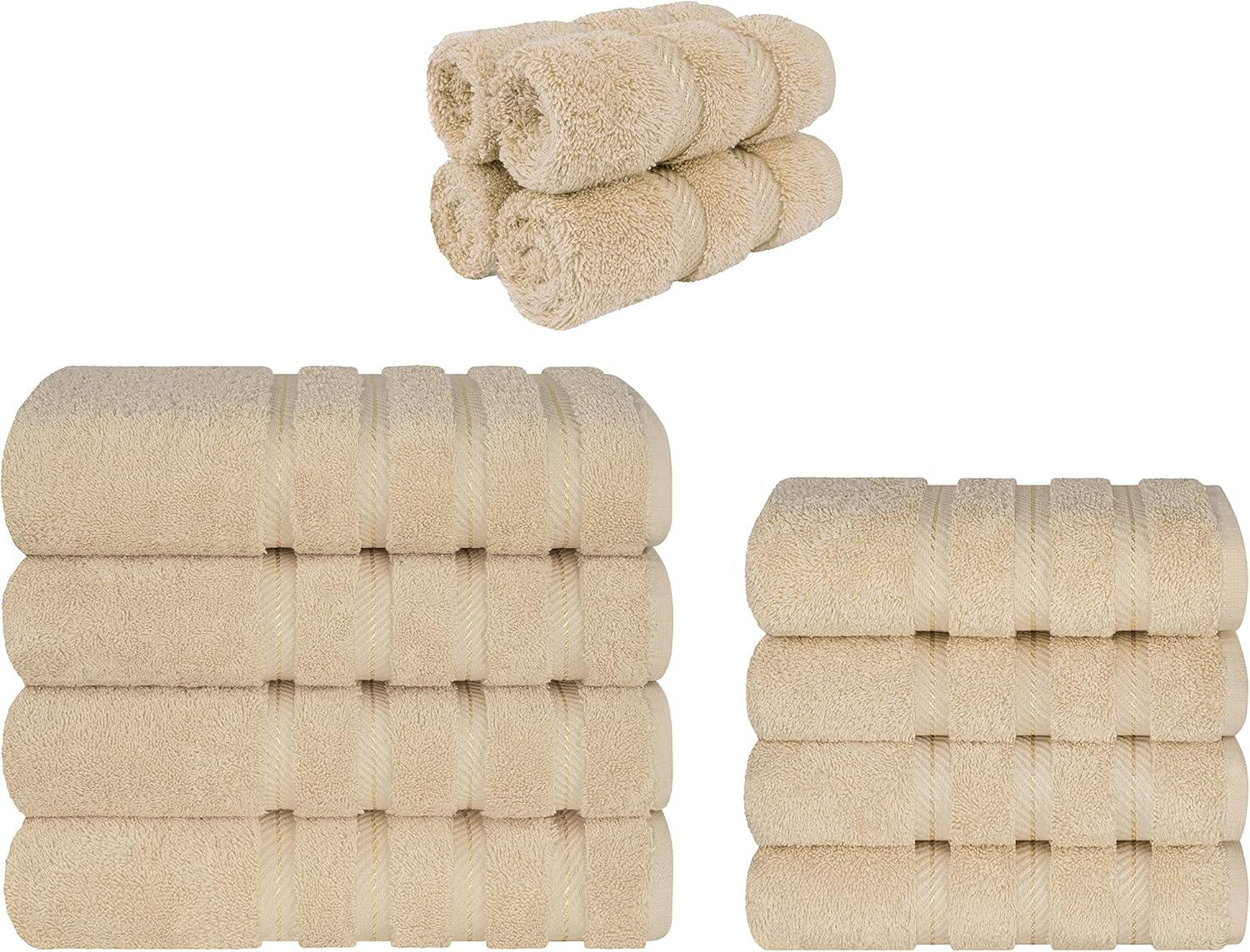 American Soft Linen 4 Piece Bath Towel, Hand Towel & Washcloth Bundle