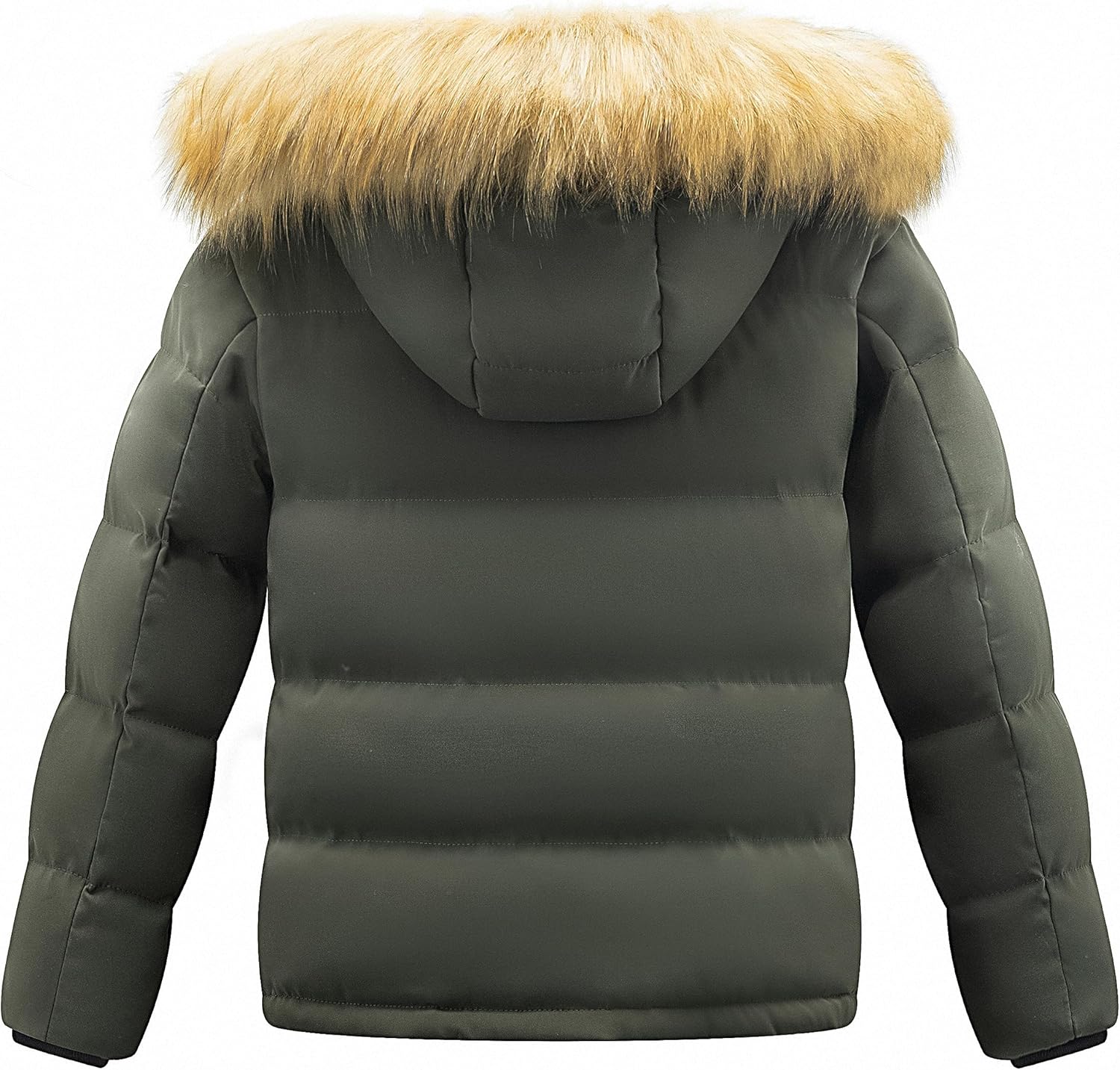 WULFUL Boy's Girls Winter Coats Waterproof Fleece Lined Puffer Jackets Kids Thicken Outerwear With Detachable Hood - Image 2